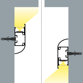 LED ALU Profil ARC Wandmontage inkl. Abdeckung matt 2000mm